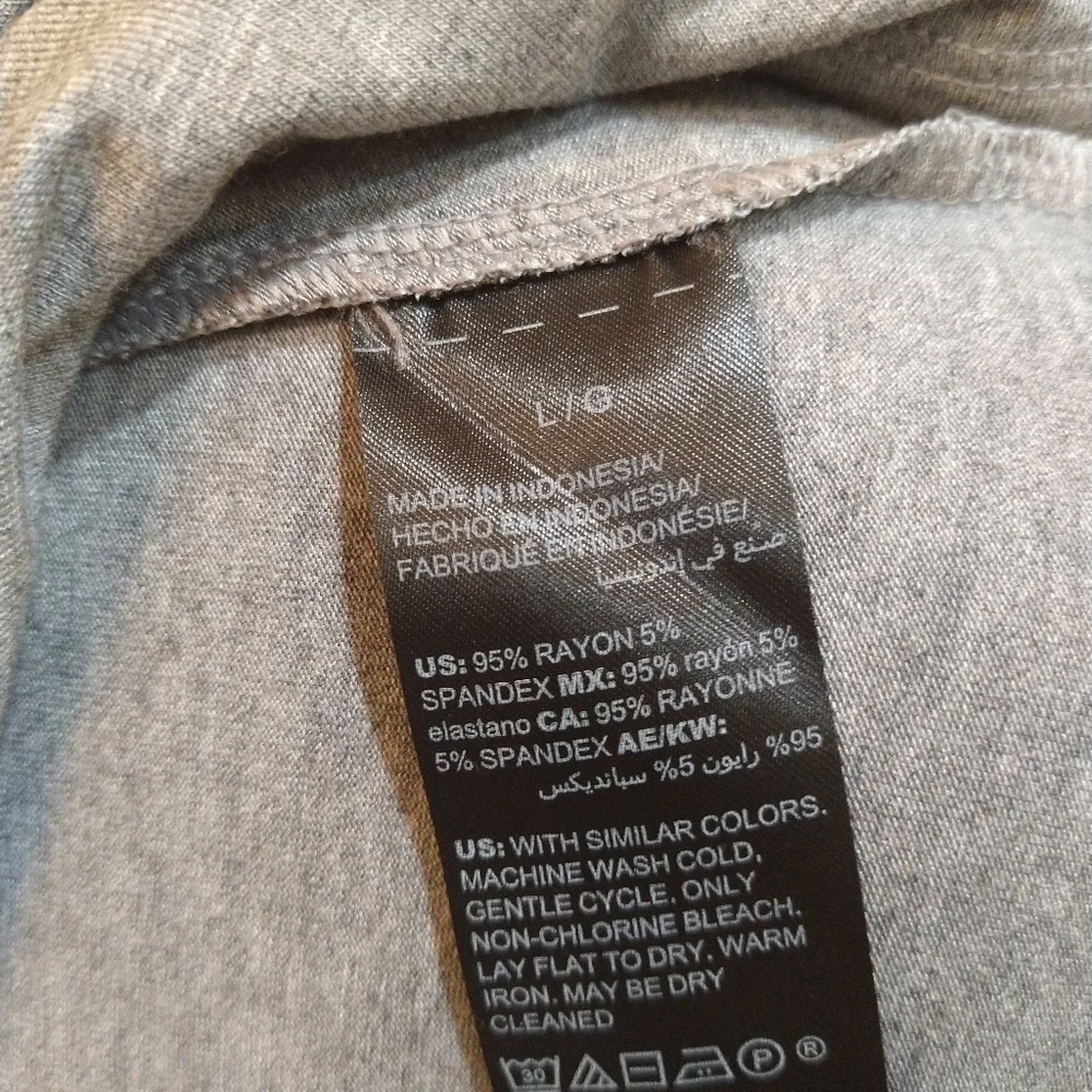 WHBM Gray Size L 95% rayon 5% spandex Long sleeved Lightweight Knit Shirt - Picture 2 of 8